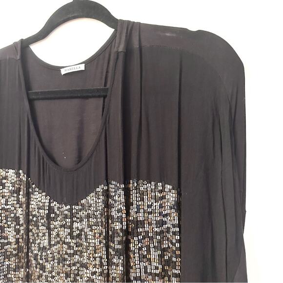 MARELLA women's black sequins top - SIZE XL - Picture 3 of 9